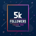 Thank you 5K followers, 5000 followers celebration modern colorful design