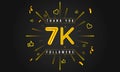 Thank you 7k followers Design. Celebrating 7000 or seven thousand followers.