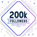 Thank you 200K followers, 200000 followers celebration modern colorful design