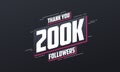 Thank you 200K followers, Greeting card template for social networks