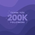 Thank you 200K followers, Greeting card template for social networks