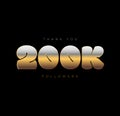 Thank You, 200k followers. thanking post to social media followers