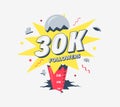 Thank you 30k social media followers symbol