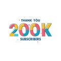 Thank you 200k Subscribers celebration, Greeting card for 200000 social Subscribers