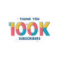 Thank you 100k Subscribers celebration, Greeting card for 100000 social Subscribers