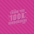 Thank you 100k Subscribers celebration, Greeting card for 100000 social Subscribers