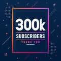 Thank you 300K subscribers, 300000 subscribers celebration modern colorful design Royalty Free Stock Photo