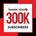 Thank You 300K Subscribers Celebration Vector Template Design Royalty Free Stock Photo