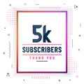 Thank you 5K subscribers, 5000 subscribers celebration modern colorful design