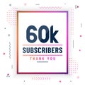 Thank you 60K subscribers, 60000 subscribers celebration modern colorful design