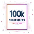 Thank you 100K subscribers, 100000 subscribers celebration modern colorful design