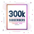 Thank you 300K subscribers, 300000 subscribers celebration modern colorful design Royalty Free Stock Photo