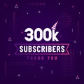 Thank you 300K subscribers, 300000 subscribers celebration modern colorful design Royalty Free Stock Photo