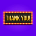 Thank you labels with light effects, Signboard stickers with text of thank you