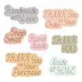 Thank you labels, small handmade business printable packaging stickers