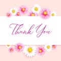 Thank you lettering greeting card. Thank you calligraphy handwritten card template background Royalty Free Stock Photo