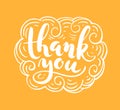 Thank you lettering for greeting card