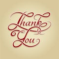 Thank You lettering retro calligraphy