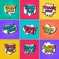 Thank you logo. Decorative text message word advertising templates badges creative stickers recent vector thank you