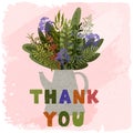 Thank you - lovely hand drawn greeting card Royalty Free Stock Photo