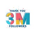 Thank you 3m Followers celebration, Greeting card for 3000000 social followers