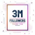 Thank you 3M followers, 3000000 followers celebration modern colorful design