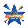 Thank You 10M Followers Template Design. Royalty Free Stock Photo