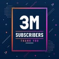 Thank you 3M subscribers, 3000000 subscribers celebration modern colorful design