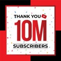 Thank You 10M Subscribers Celebration Vector Template Design Royalty Free Stock Photo