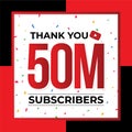 Thank You 50M Subscribers Celebration Vector Template Design Royalty Free Stock Photo