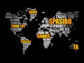 Thank You in many languages World Map