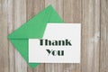 Thank You card message with envolope Royalty Free Stock Photo