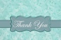 Thank you message on pale teal rose plush fabric