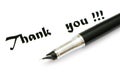 Thank you message and pen Royalty Free Stock Photo