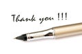 Thank you message and pen Royalty Free Stock Photo