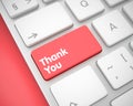 Thank You - Message on Red Keyboard Keypad. 3D. Royalty Free Stock Photo