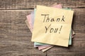 Thank you message on sticky notes Royalty Free Stock Photo