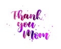 Thank you mom - handwritten lettering Royalty Free Stock Photo