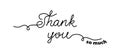 Thank you so much grateful writing, phrase, text, lettering, quote. Line art doodle inscription, handwritten typography