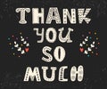 Thank you so much. Postcard with funny design elements. Royalty Free Stock Photo