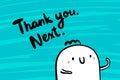 Thank you next hand drawn vector illustration in cartoon style. Minimalism man cute Royalty Free Stock Photo