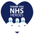 Thank You NHS! handwritten lettering on a white background. Protection campaign or measure from coronavirus, COVID-19. Quote text,