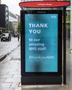 Thank you NHS Message on a Bus Stop in London