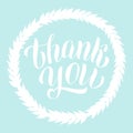 Thank you nice card text. Illustration lettering for greeting postcard, invitation, social media banner. Isolated vector