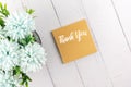 Thank you note on adhesive note Royalty Free Stock Photo
