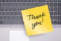 Thank You Note on Keyboard