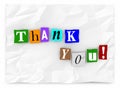 Thank You Note Message Cutout Ransom Letters