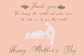 Thank you note to Mother on Happy Mothers Day wish greeting card Royalty Free Stock Photo