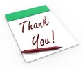 Thank You! Notebook Means Acknowledgment Royalty Free Stock Photo