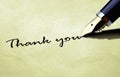 Thank you on old paper texture Royalty Free Stock Photo
